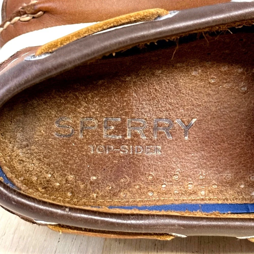 Sperry Top-Sider Mens Authentic Original 2-Eye Brown Leather Boat Shoes Size 9M